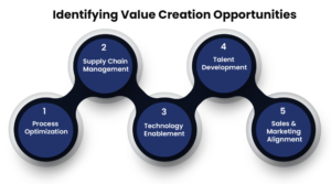 Operational value creation in private equity: Process Optimization, Supply Chain, Technology, Talent Development, Sales Alignment